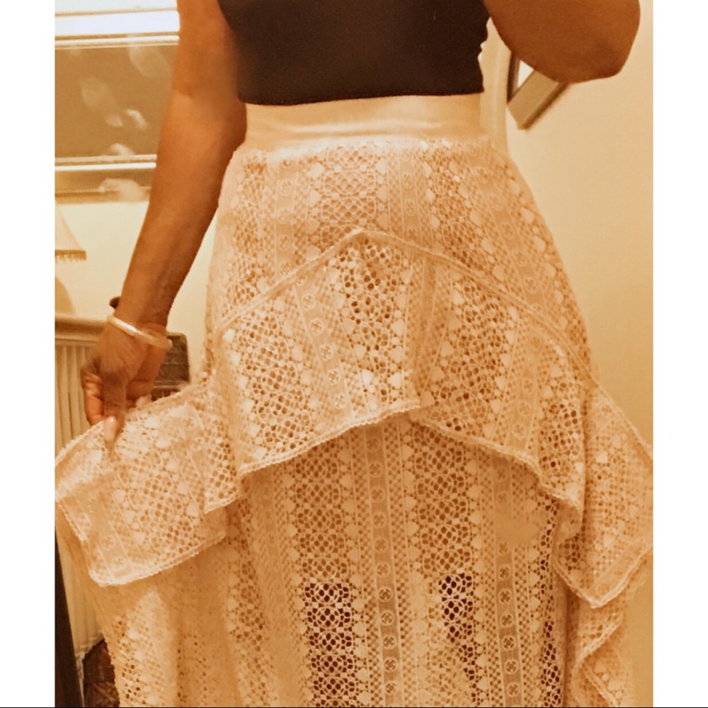 Mid Length Lace Crochet Skirt